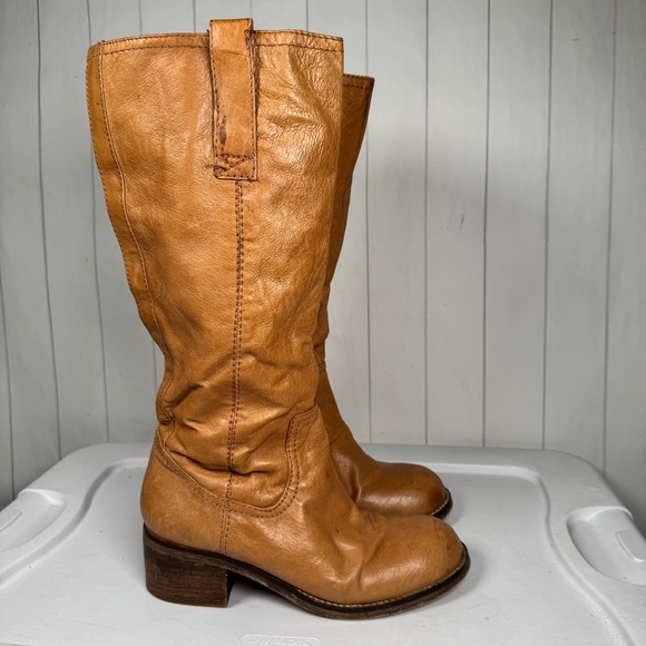 Steve Madden Foreway Knee High Riding Boots Leather Chunky Boho Western Chic 8M - Picture 1 of 13